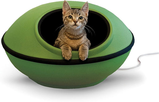 Spacious 22-Inch Heated Cat Bed with Waterproof Heater and Safety Certification