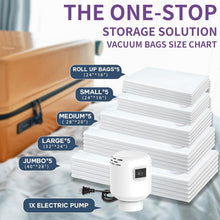 Load image into Gallery viewer, Heavy-Duty Vacuum Seal Bags Set (25), 5 Sizes + Electric Air Pump Included