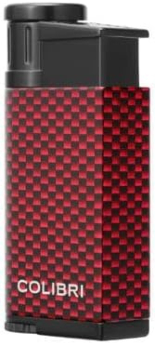 EVO Jet Flame Butane Lighter - Red Carbon Fiber - Windproof & Refillable Design
