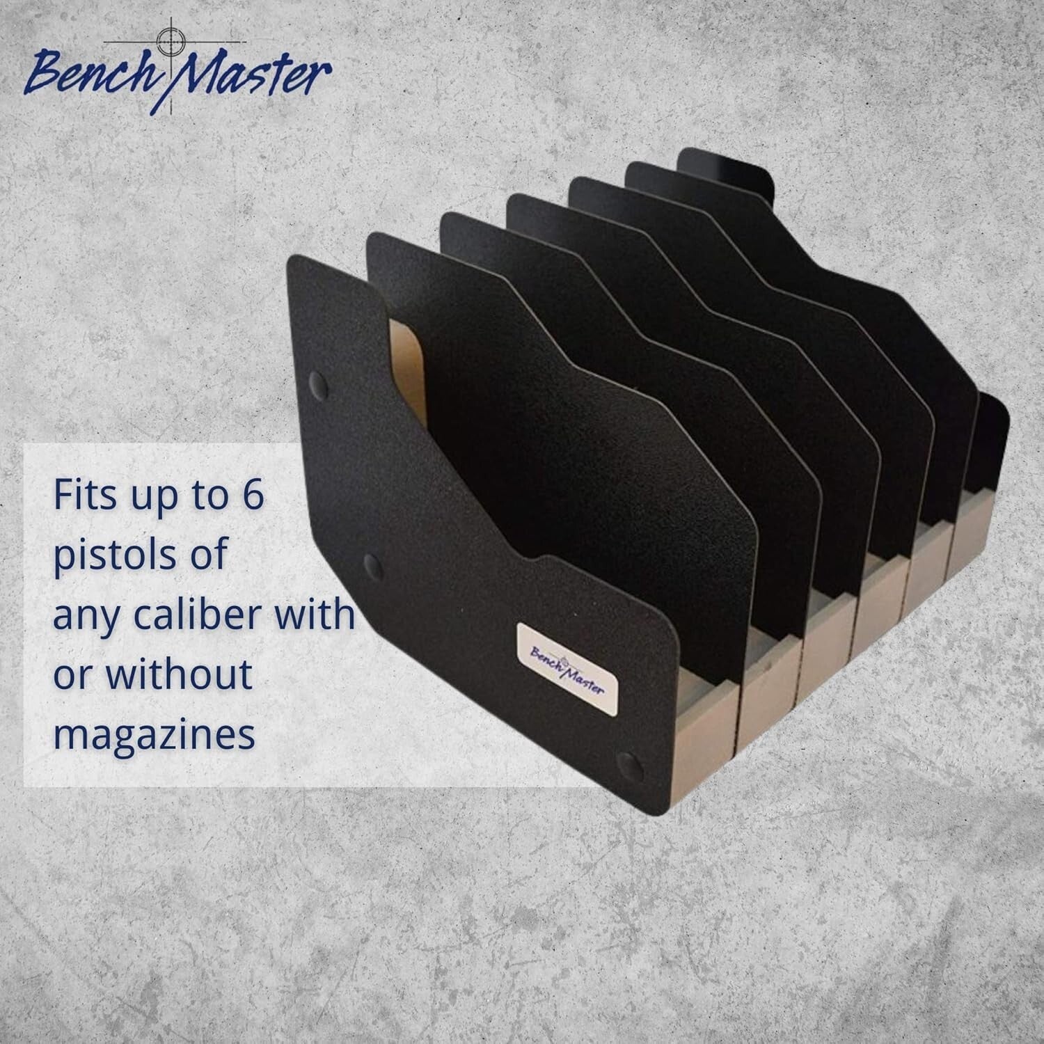 Elegant Pistol Holder: Secure Kydex & Foam Rack for 6 Firearms - Made in USA