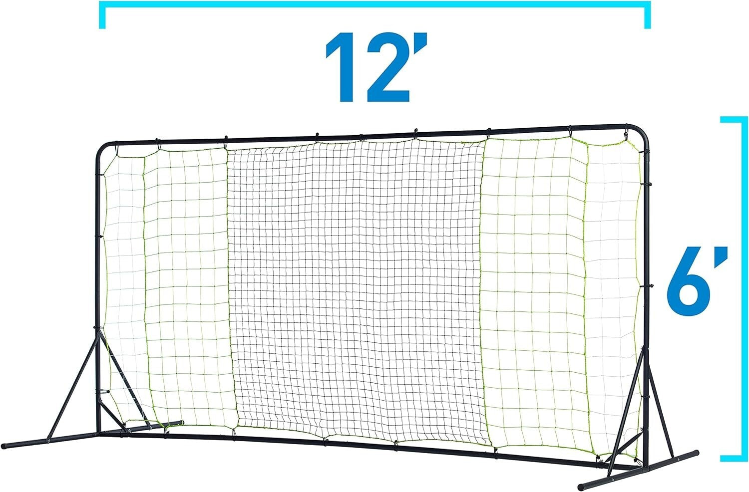 Durable Soccer Rebounder - Tournament Steel Net for Training 12' x 6' & 6' x 4'