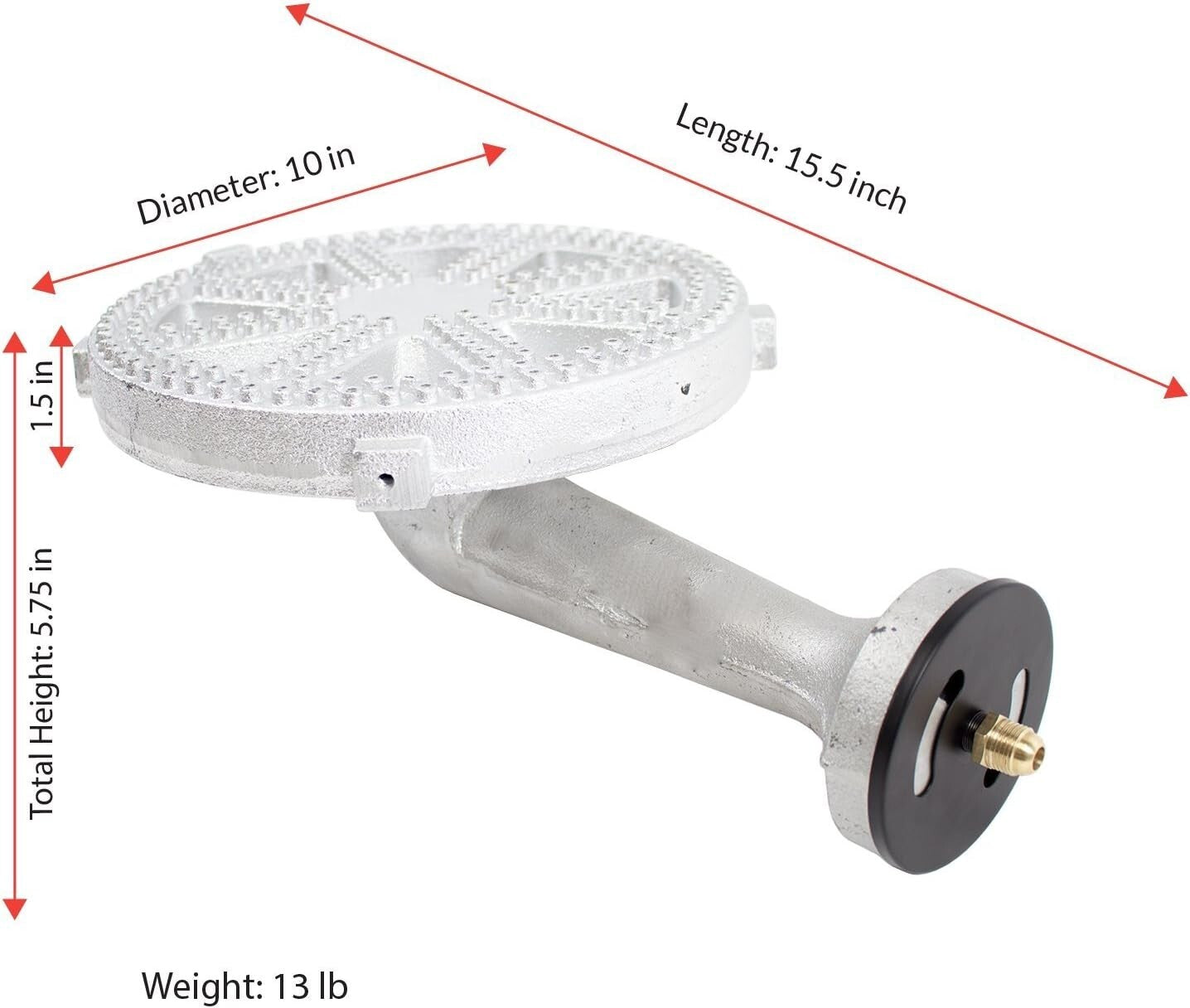 Heavy Duty 10in Propane Burner Head Set with Adjustable 0-20 PSI Regulator