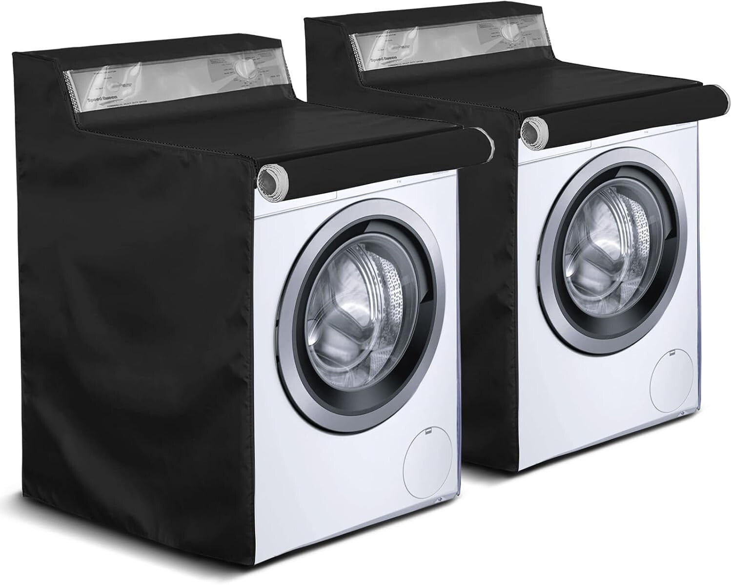 2 Pack Waterproof Washer Dryer Cover with Zipper & Access Window - 27x26x43