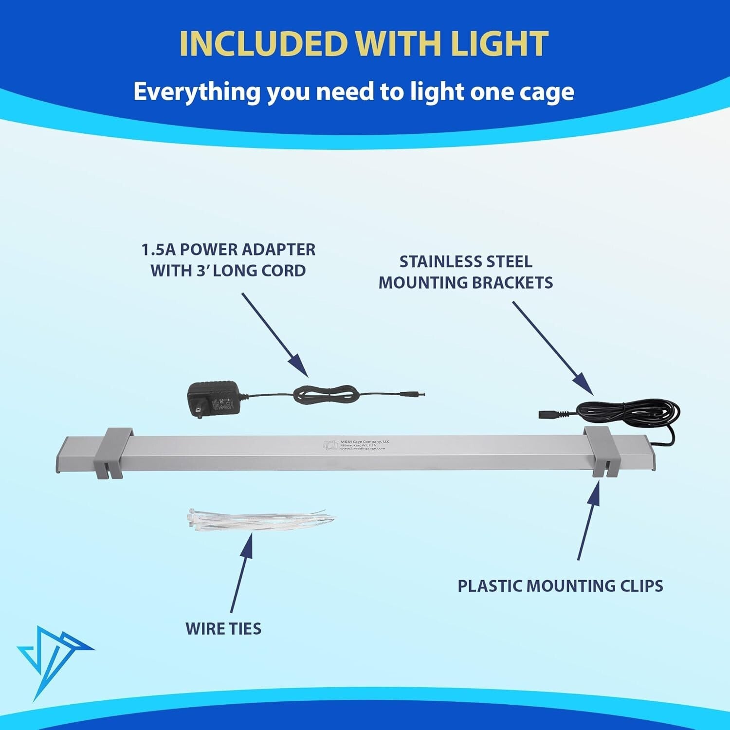 LED Bird Cage Light - 28.5'' Full Spectrum Design for Healthy Soft-Bill Birds