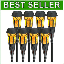 Load image into Gallery viewer, 8 Count Set of Outdoor Waterproof Flickering Flame Solar Lights - Easy Install