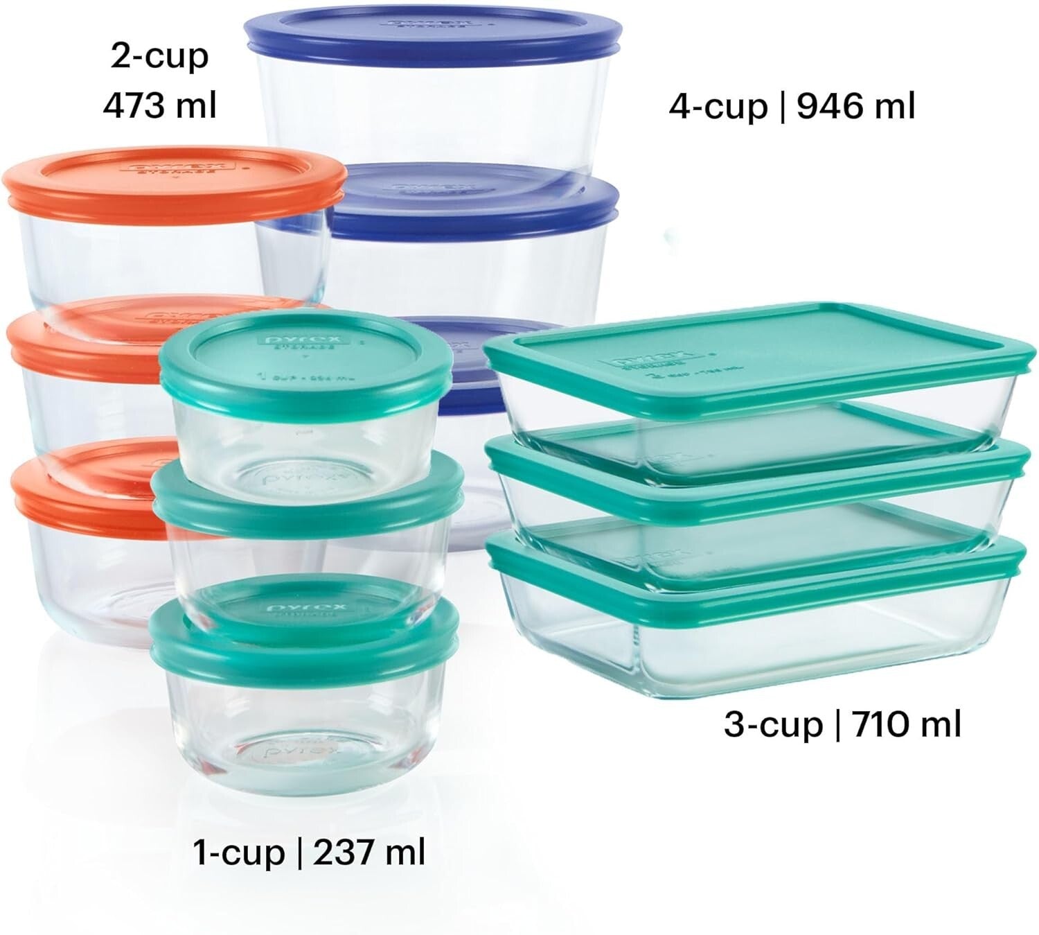 Multi-Sized Glass Food Storage Containers – 24 Pieces for Kitchen Essentials