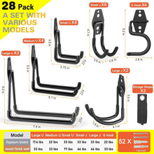 Load image into Gallery viewer, 28 Pack Heavy-Duty Garage Hooks with Anti-Slip Coating for Versatile Storage