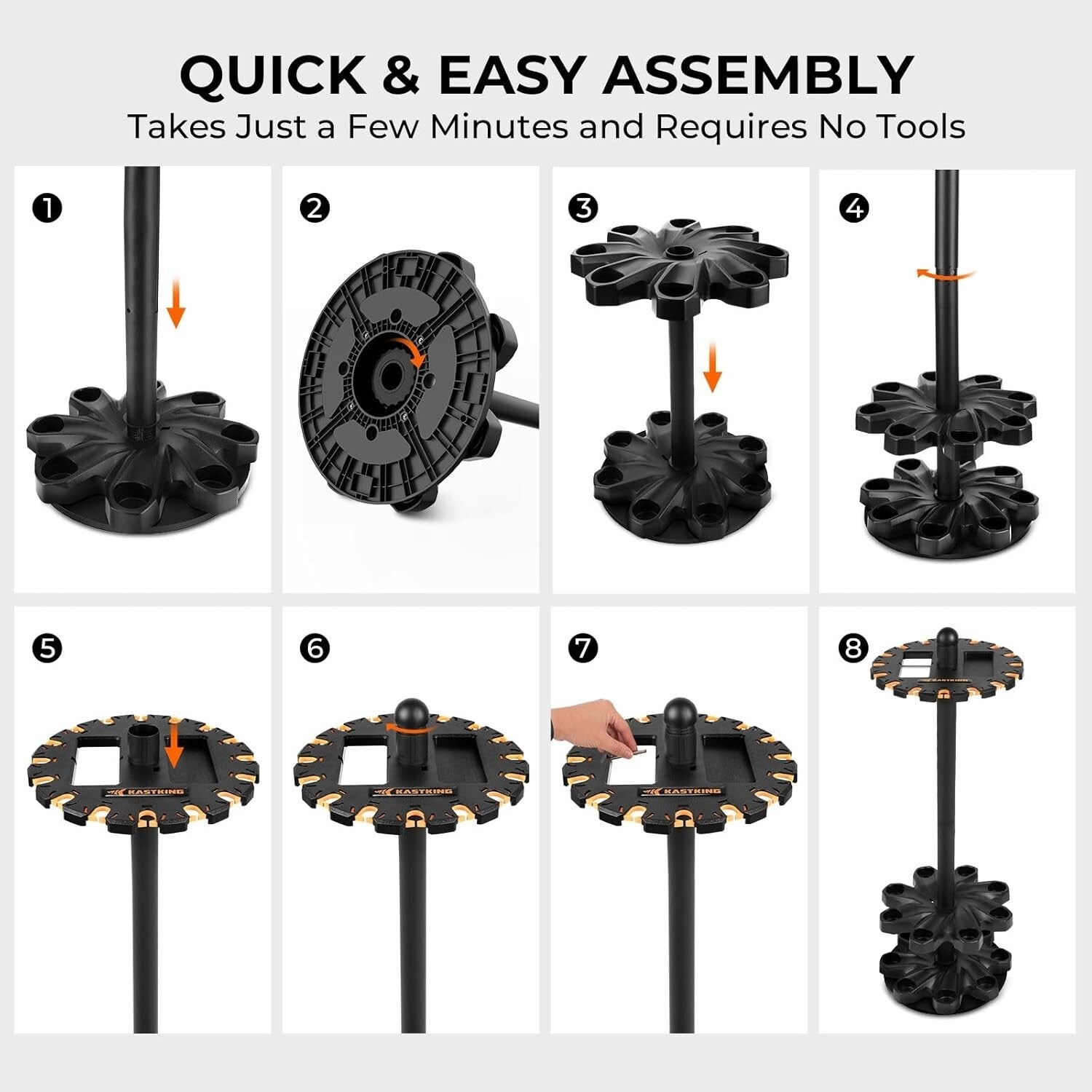 V16 Fishing Rod Rack with Rotating Base: Holds 16 Poles, Space-Saving Solution