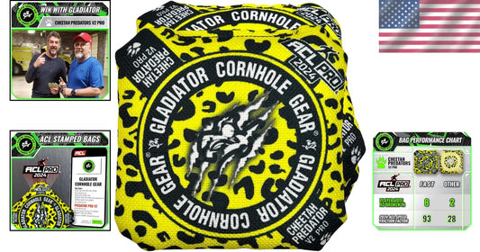 Durable Yellow Cornhole Bags | ACL Approved Set of 4 for All Weather Conditions