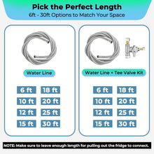 Load image into Gallery viewer, High-Quality 25' Stainless Steel Ice Maker Water Line with Splitter &amp; Attachment