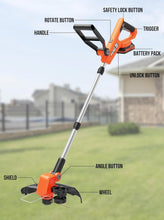 Load image into Gallery viewer, 20V Cordless String Trimmer &amp; Edger with Auto Line Feed for Effortless Lawn Care