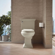 Load image into Gallery viewer, Modern Almond Round Toilet Seat with Grip-Tight Bumpers and Quiet-Close Lid