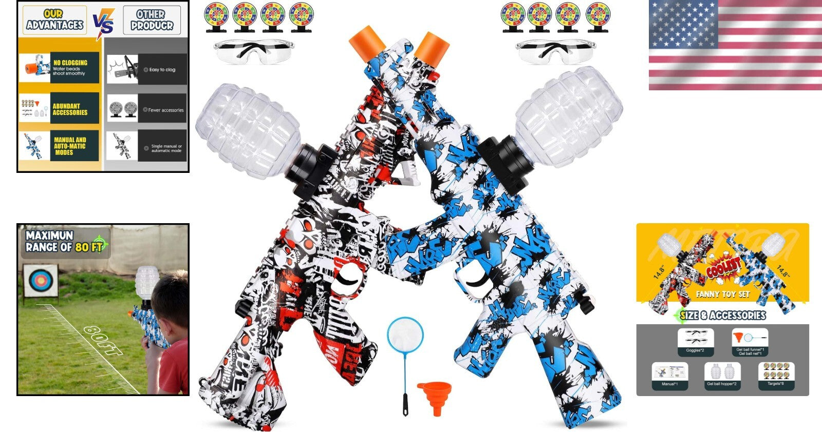 Upgraded Gel Splatter Toy with Accessories - Perfect for Parties and Holidays