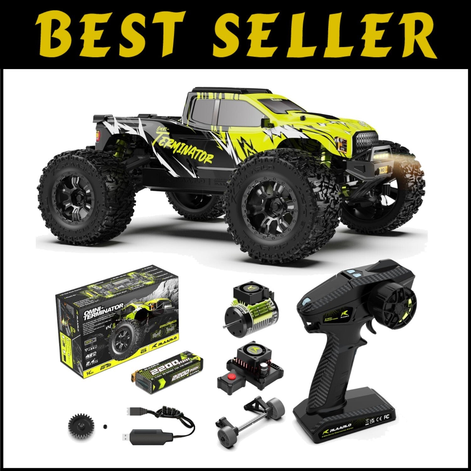 Fast 50mph Waterproof Monster Truck - Remote Control 1/10 Off-Road Adventure