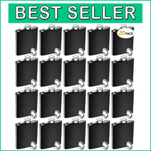 Load image into Gallery viewer, 20-Piece Matte Black Stainless Steel Hip Flask Set with Funnels - Leak Proof