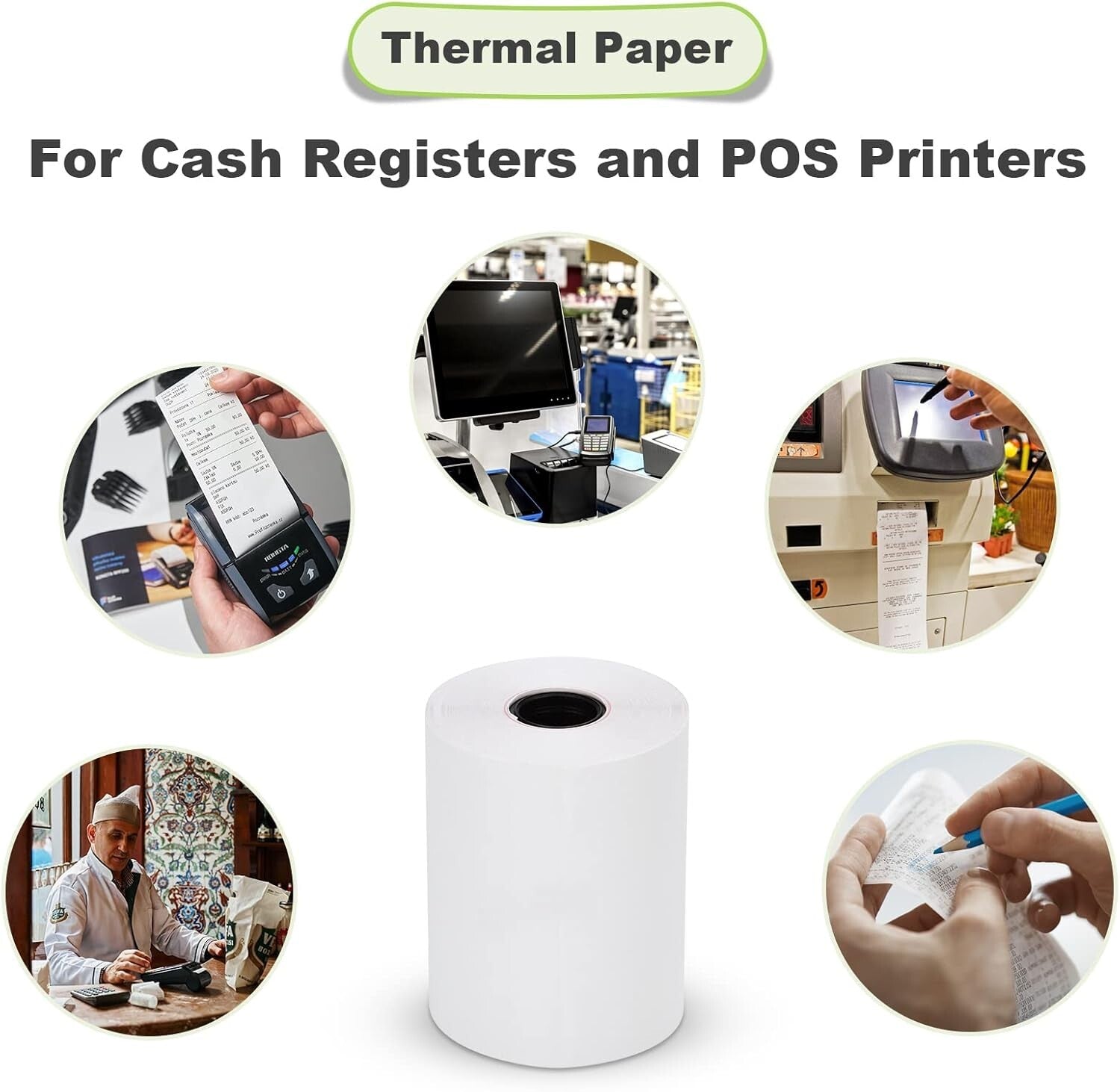 100-Pack of Smooth 2 1/4" x 50' Thermal Paper Compatible with Major POS Systems