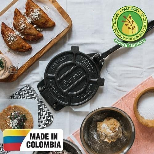 Durable 8-Inch Manual Tortilla Press: Artisan Crafted for Authentic Cooking