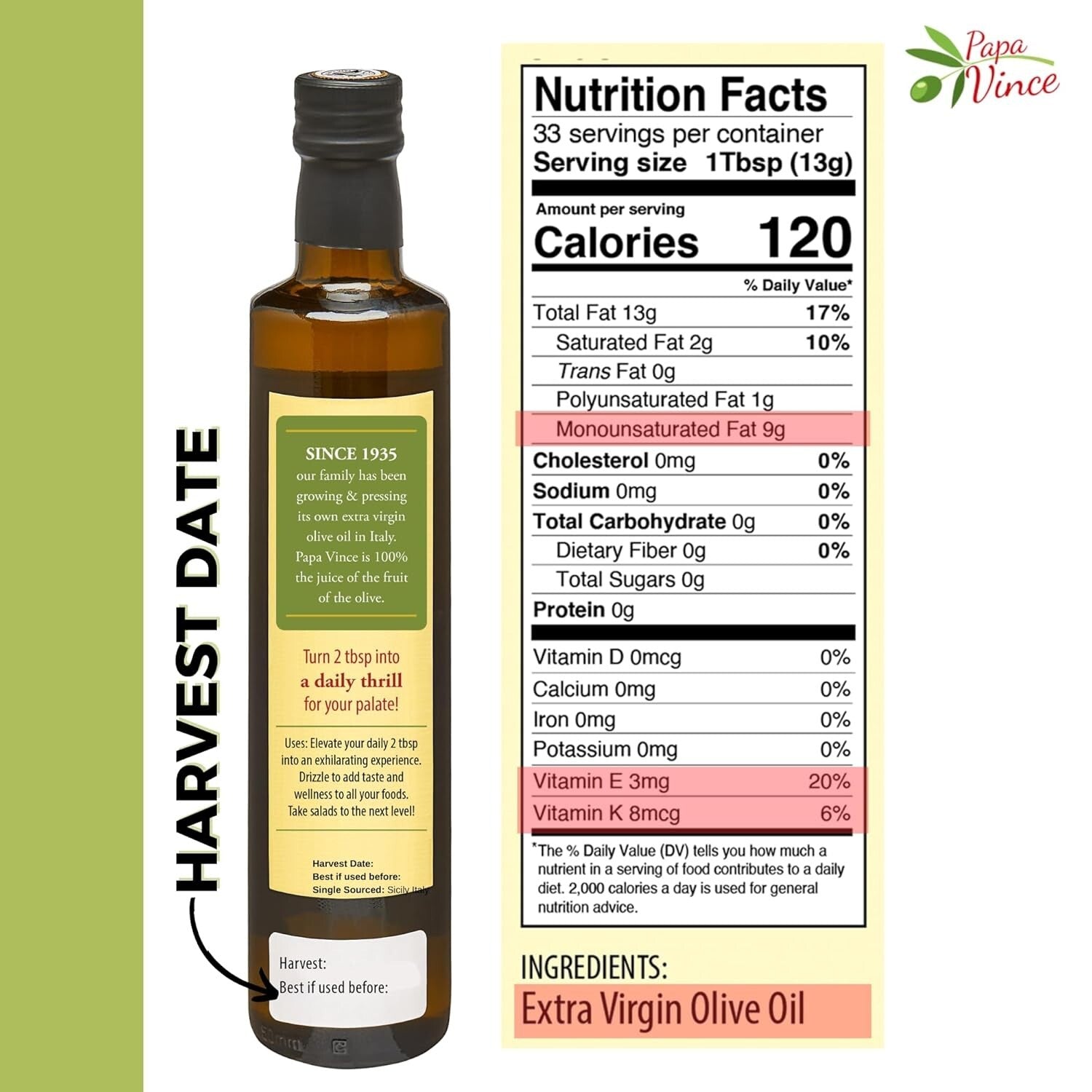 Dec 2023 Premium Extra Virgin Olive Oil - Organic, Small Batch from Sicily Gift