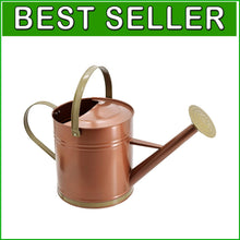 Load image into Gallery viewer, Vintage-Style 2.6 Gal Watering Can - Elegant Shiny Galvanized Metal and Bronze