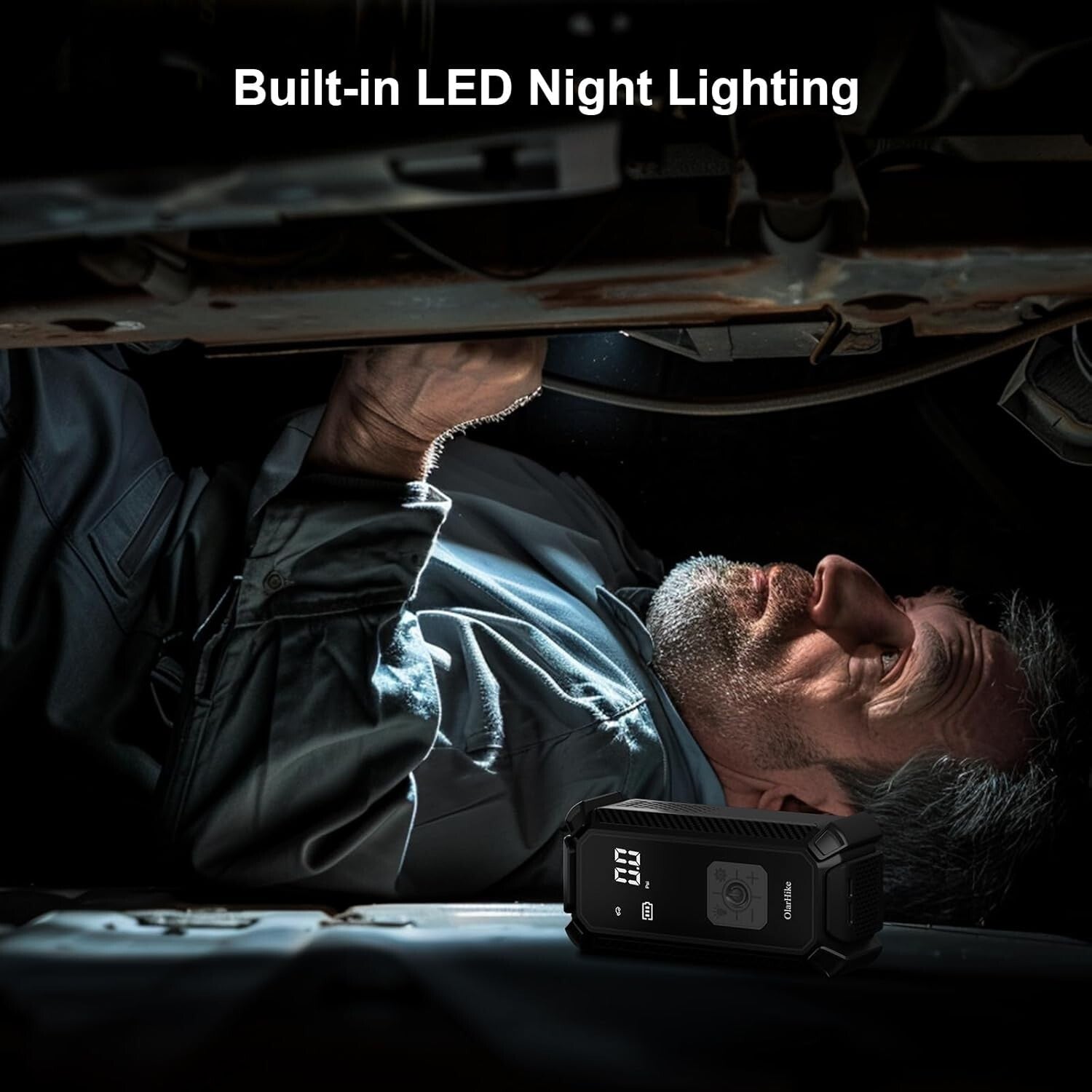 Fast Charging 9000mAh Cordless Tire Inflator with 5 Accessories and Storage Bag