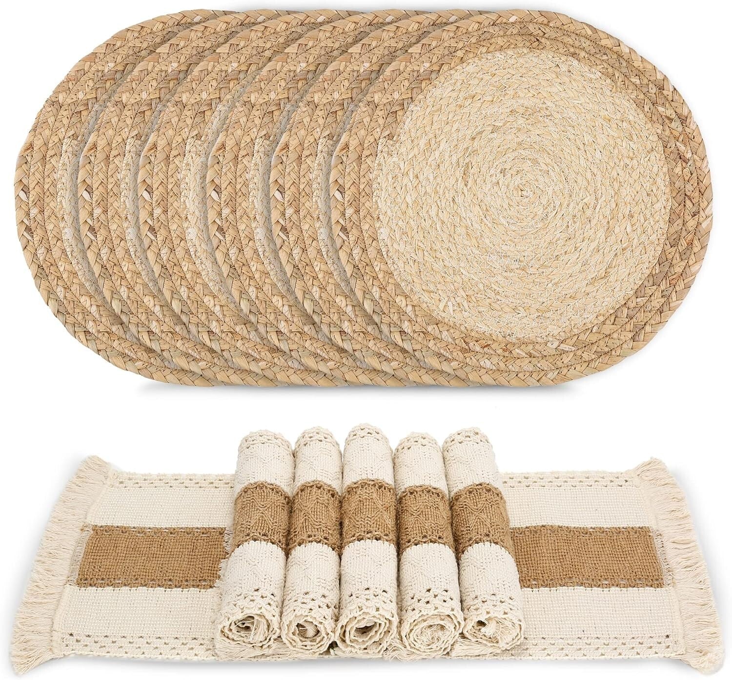 Exquisite 12-Piece Boho Placemat Set - Heat Resistant & Durable Design