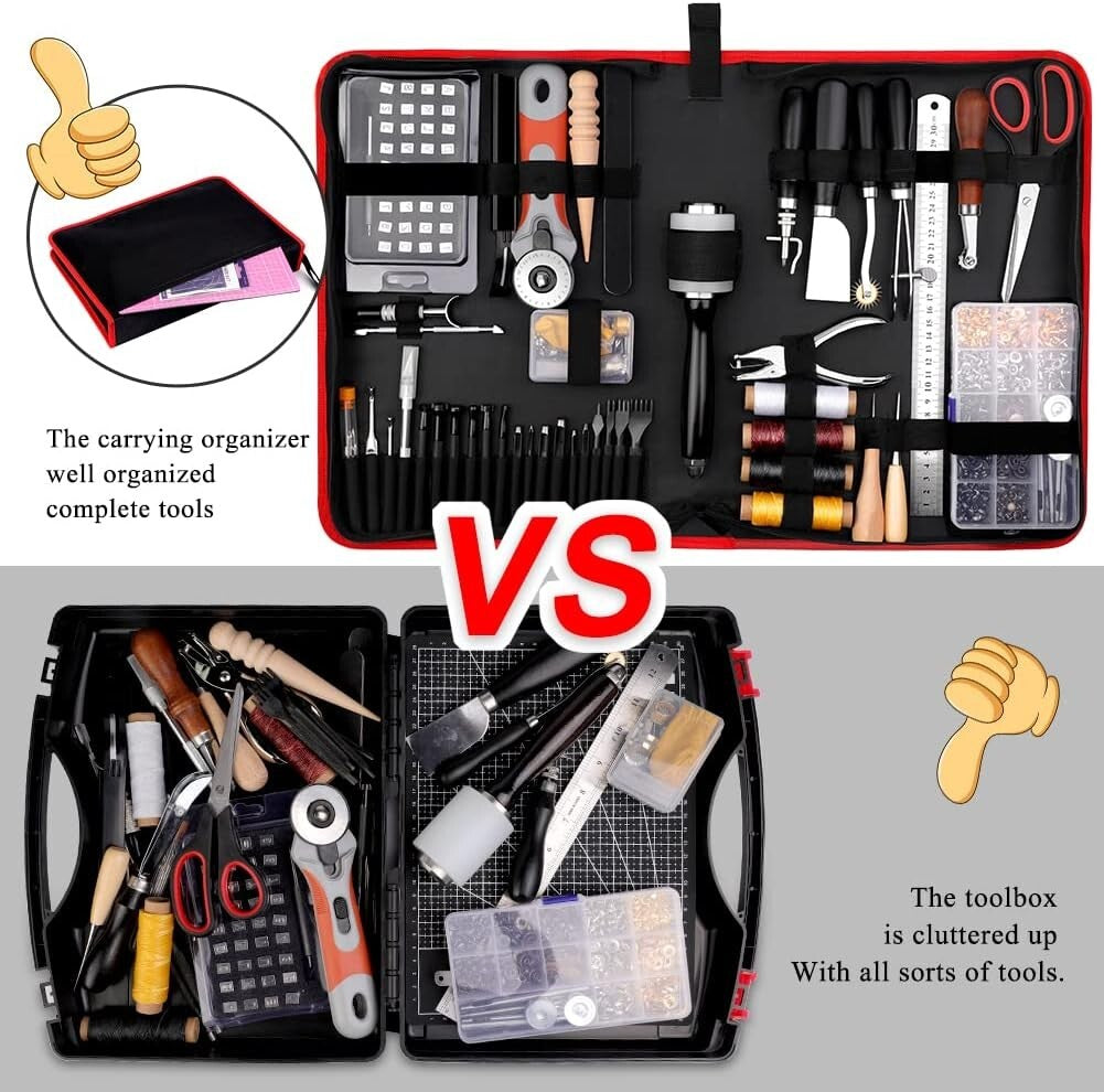 Versatile 415 PCS Leather Tools Kit – Ideal for DIY Crafts & Creative Projects