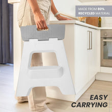 Load image into Gallery viewer, Gray Foldable Step Stool - Lightweight, Safe, Supports 330 lbs for Home Use