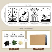 Load image into Gallery viewer, Stylish Abstract Metal Wall Art Set - 17 x 12 Inches for Living &amp; Study Rooms