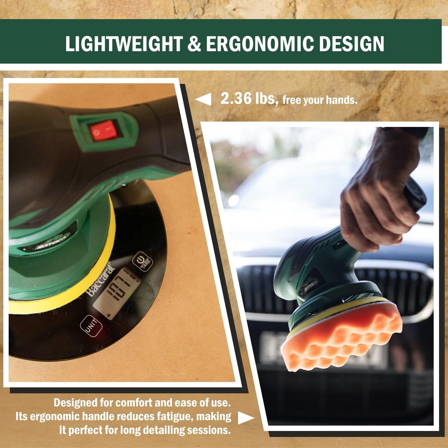 Lightweight 12V Cordless Buffer - 6 Variable Speeds for Ultimate Car Detailing