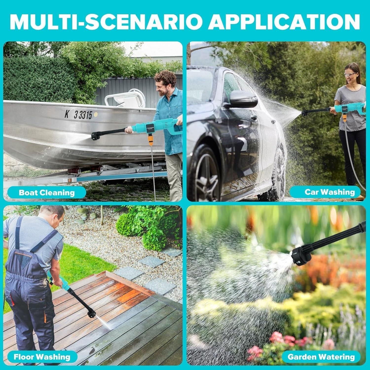 15000mAh Battery Powered Portable Pressure Washer - Efficient Cleaning Made Easy