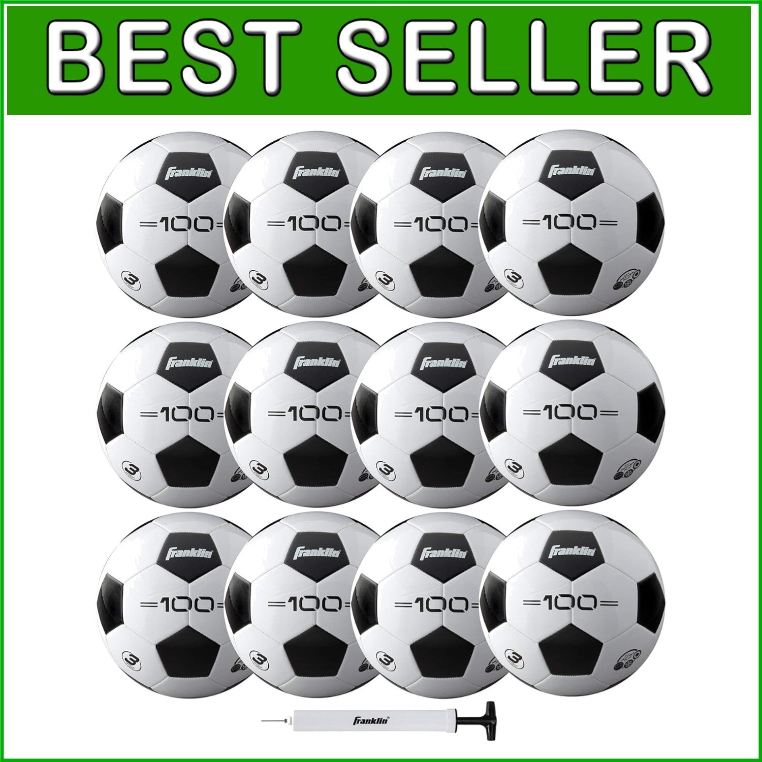 All-Weather Soccer Balls - 12 Pack with Pump - Soft Foam-PVC Construction