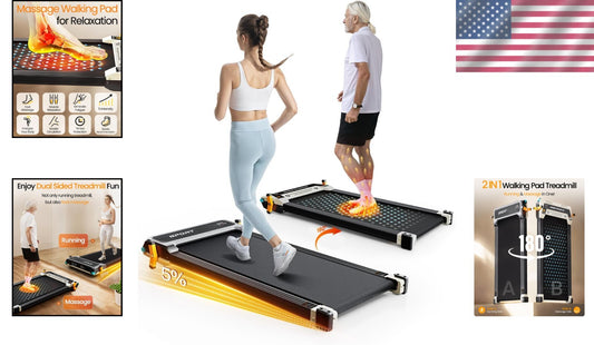 Quiet 2.5HP Multi-Function Treadmill with Incline & Foot Massage for All Users