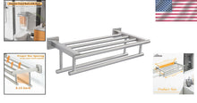 Load image into Gallery viewer, Large Double Towel Bar Holder in Brushed Nickel - Durable Stainless Steel Design