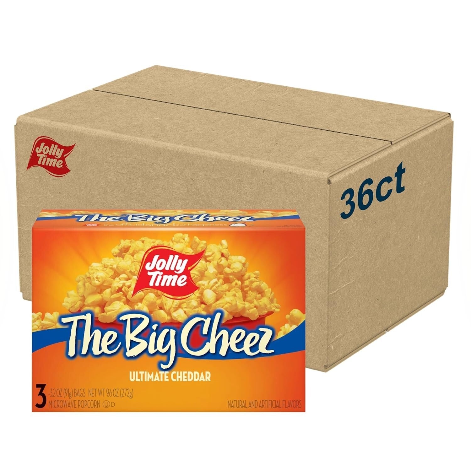 Deliciously Cheesy: The Big Cheez 36-Pack Microwave Popcorn - Fiber-Rich Snack