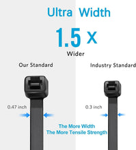 Load image into Gallery viewer, Black 18 Inch Zip Ties 250 Pack - Ultimate Strength, Indoor/Outdoor Use