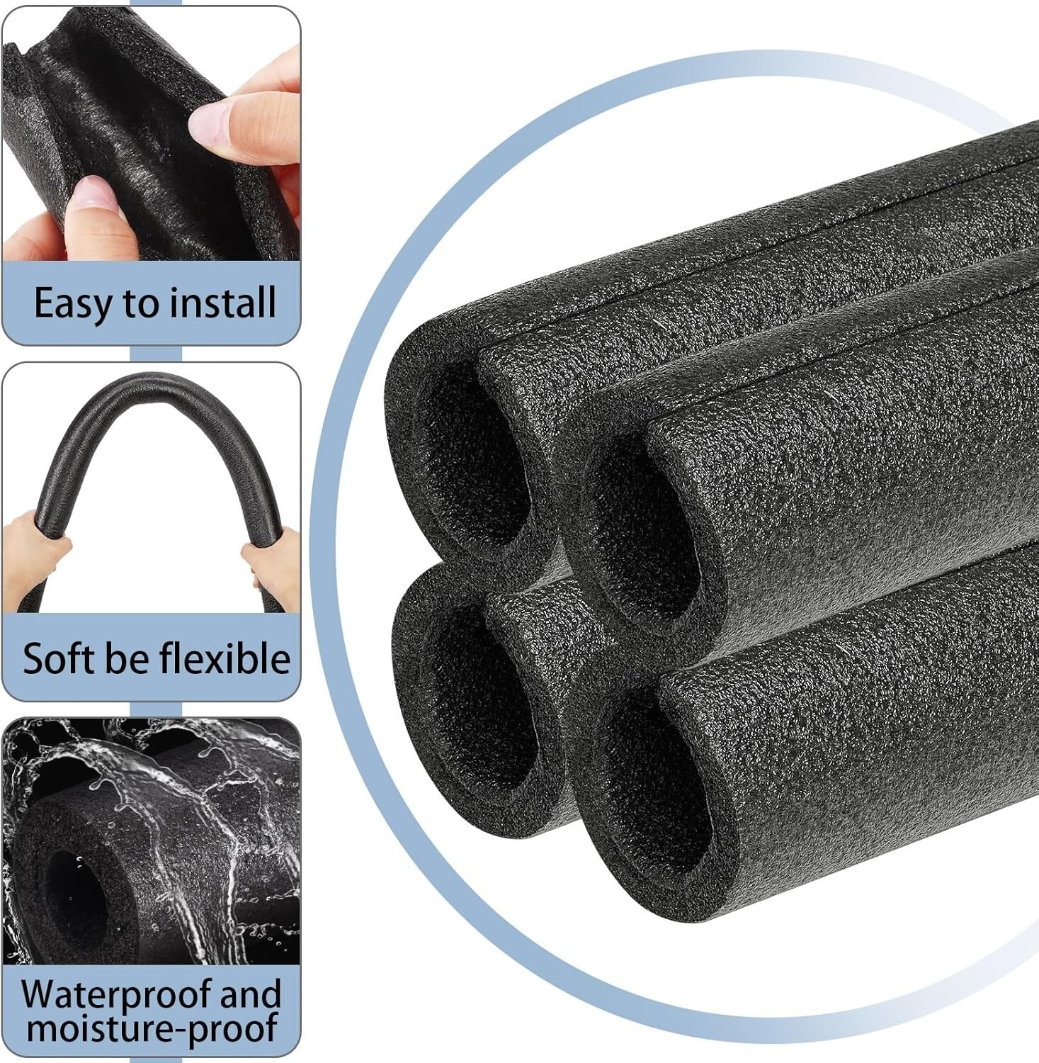 Durable Waterproof Foam Pipe Insulation for Outdoor Heat & Freeze Protection