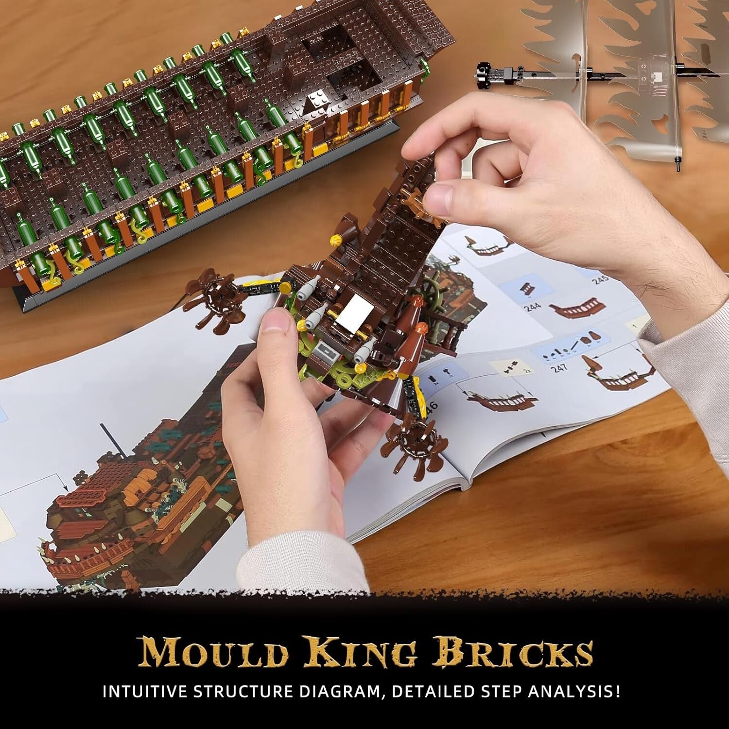 Flying Dutchman Pirate Ship Model Kit - 4364+ Building Blocks for Kids & Adults