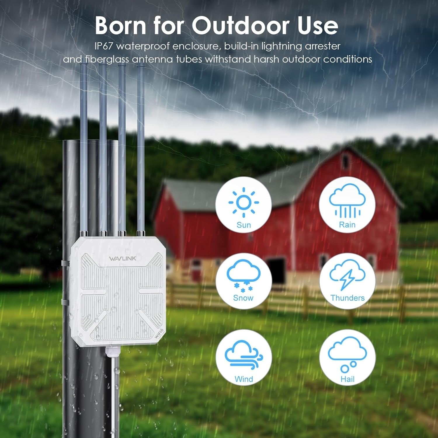 Durable AX3000 Outdoor WiFi 6 Extender - Seamless Roaming & Mesh Compatibility
