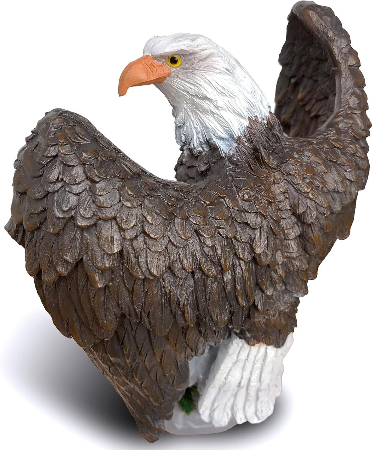 Durable 2-in-1 Bald Eagle Flag Pole Finial - 12" Resin Decor for Patriotic Homes