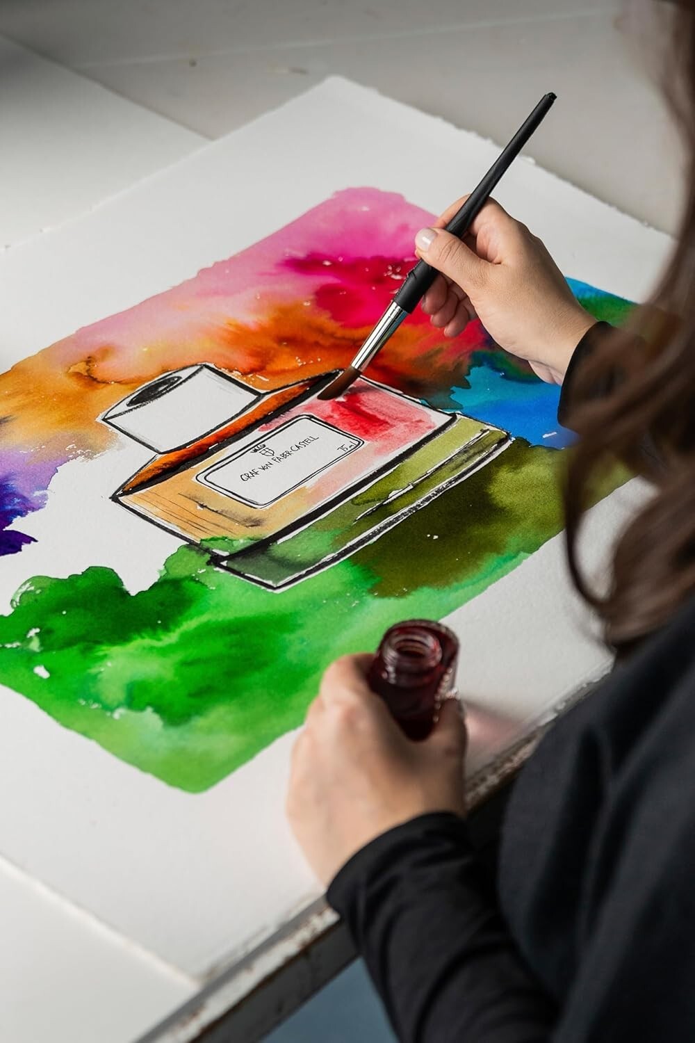 Indelible Cobalt Blue Ink in Elegant 75ml Bottle - Perfect for Creative Work