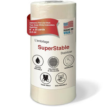 Load image into Gallery viewer, Self-Adhesive Tear Away Stabilizer Roll - 8-Inch x 25-Yard, No Residue Finish