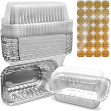 Load image into Gallery viewer, Small Aluminum Baking Pans with Lids - Perfect for Cakes and Breads - 100 Count