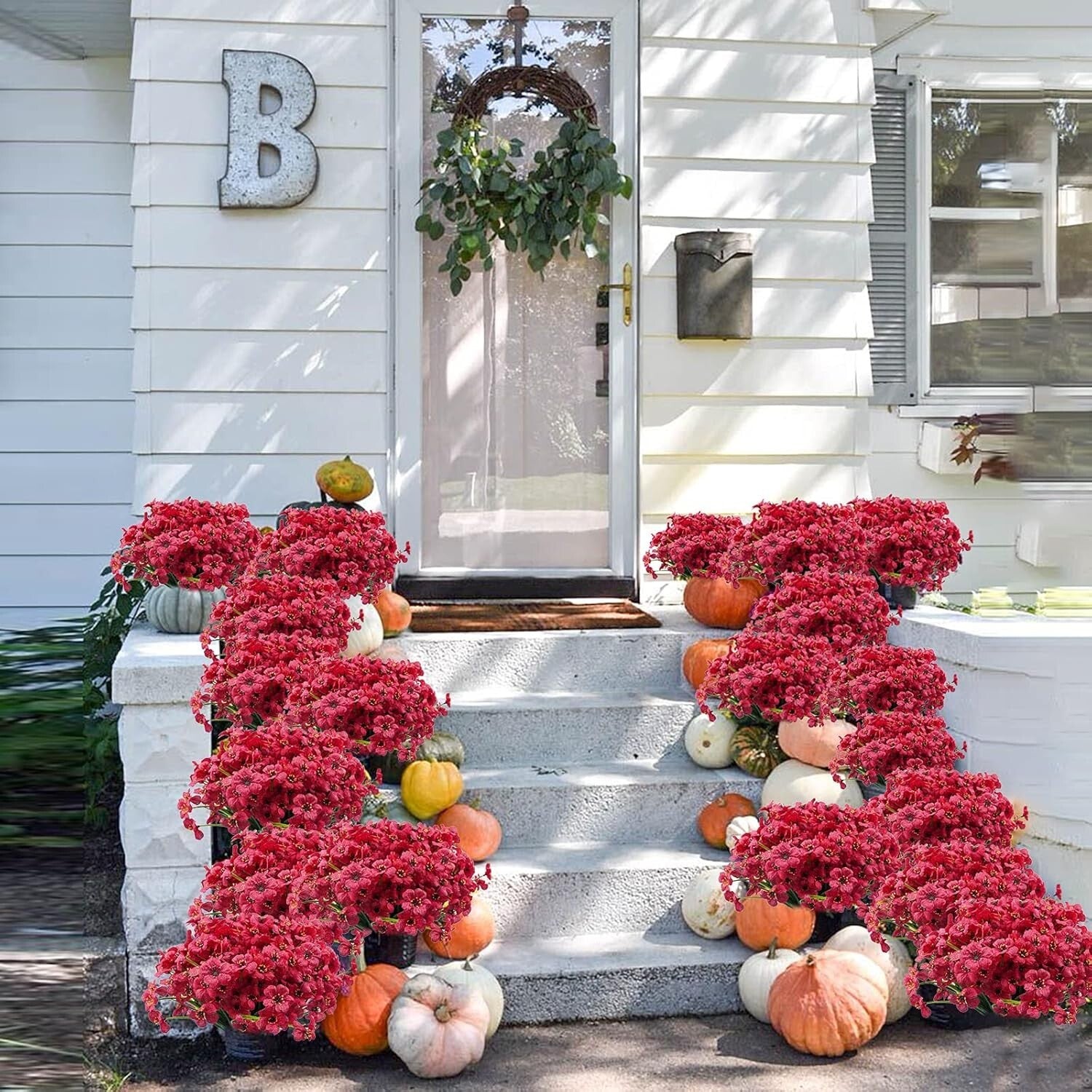 Eye-catching 72 Bundles of Rose Red Fake Flowers - Perfect for All Occasions