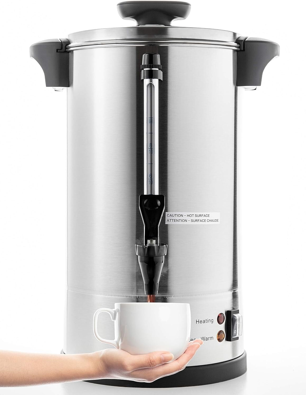 50-Cup Commercial-Grade Stainless Steel Percolator Coffee Maker - ETL Certified