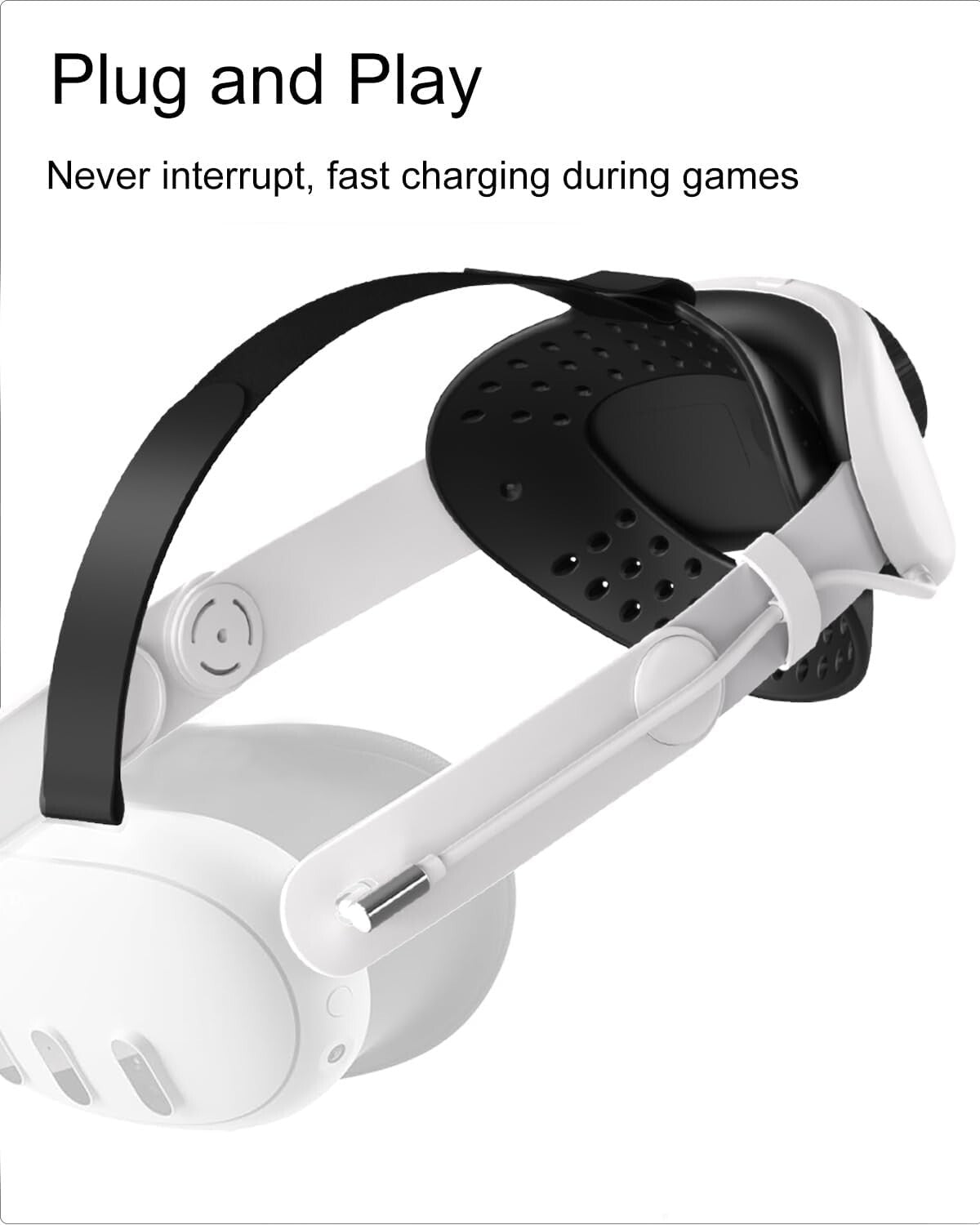 Ergonomic Battery Pack Head Strap for Meta Quest 3/3S – Ultimate Gaming Comfort