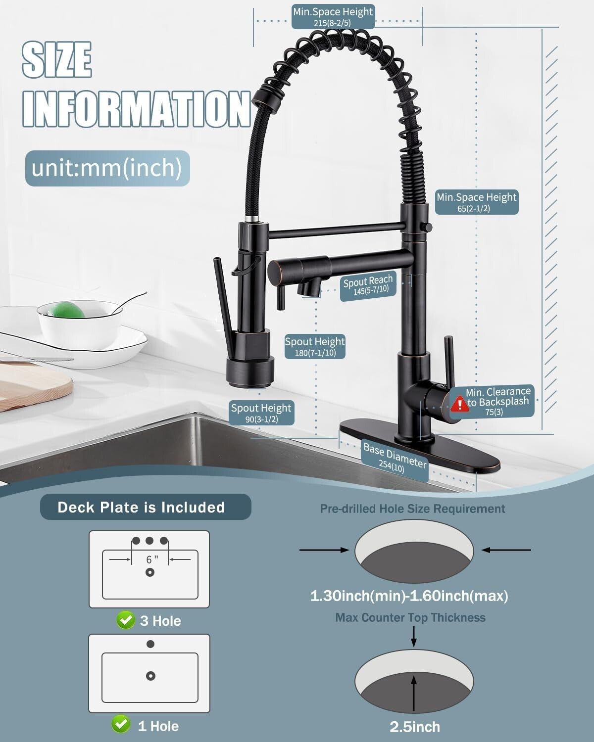 Elegant Oil Rubbed Bronze Kitchen Faucet with Soap Dispenser & Pull Down Sprayer