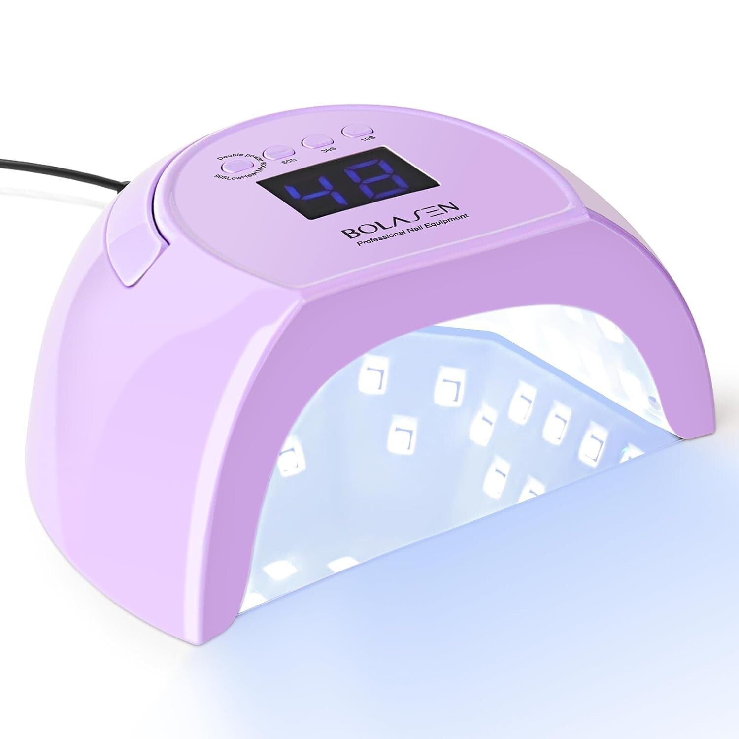 Purple 80W UV Nail Lamp with Removable Metal Base - Ideal for Home & Salon