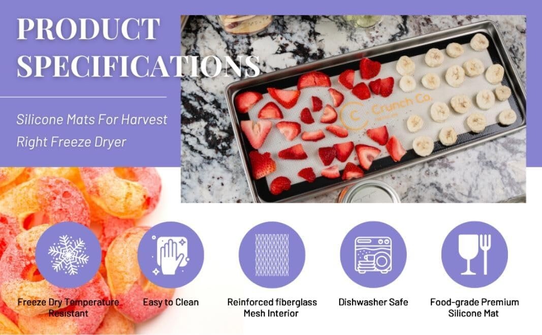 Durable Silicone Mats for Harvest Right Freeze Dryer - 14 Extra Large Sheets