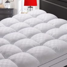 Load image into Gallery viewer, Machine Washable Extra Thick Twin Mattress Pad - Ideal for Pain Relief &amp; Comfort