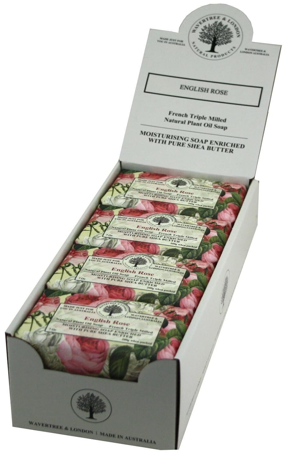 Triple Milled English Rose Scented Soap Bars - 8 x 7oz Moisturizing Treats
